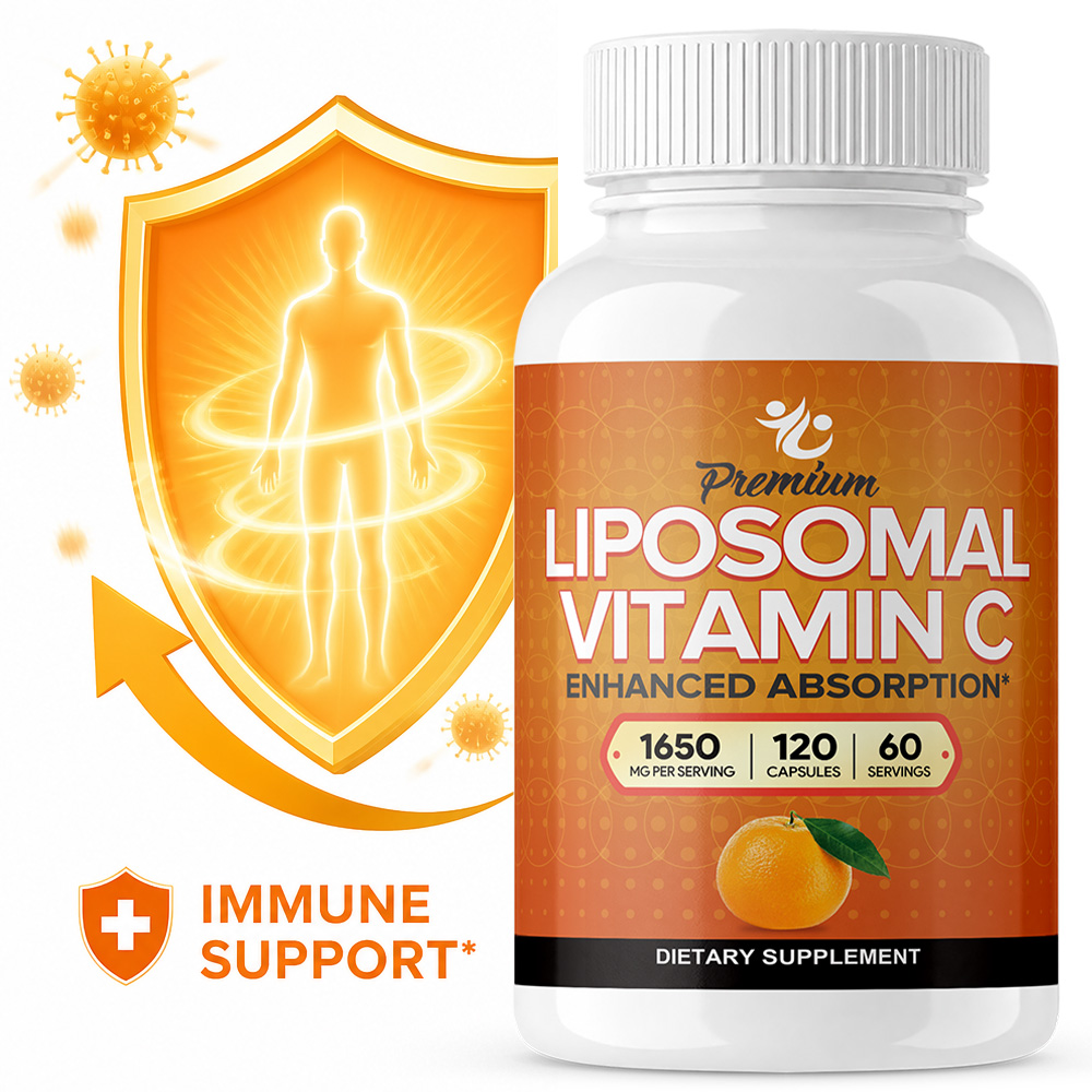 Health Wellness Vitamins - Liposomale Vitamin-C-Kapseln 1650mg, Fördert die Kollagenproduktion,