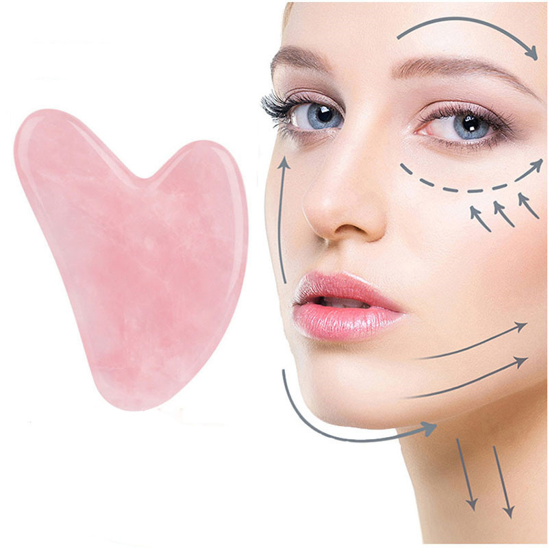 Jade Gua Sha Tool - Natürliches Rosafarbenes Gua Sha Massage-Brett Jade