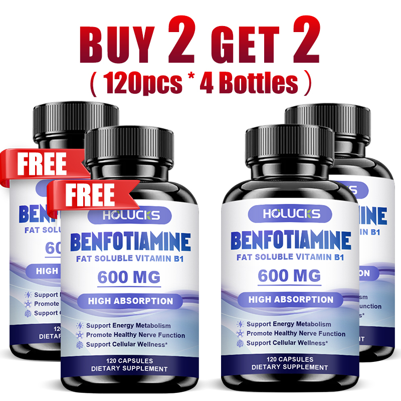 Health Wellness Vitamins - Benfotiamin-Kapseln, mit fettlöslichem Vitamin B1, unterstützen