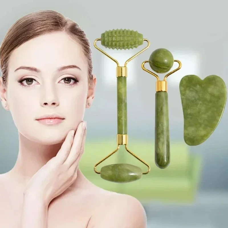 Jade Gua Sha Tool - Natürliche Jade Roller Gesicht Gua Sha,