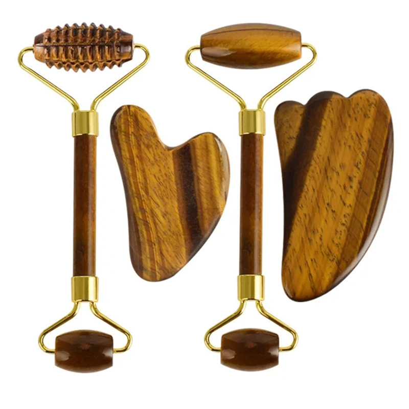 Jade Gua Sha Tool - Natürliche Tigerauge Jade Roller Guasha Schöne