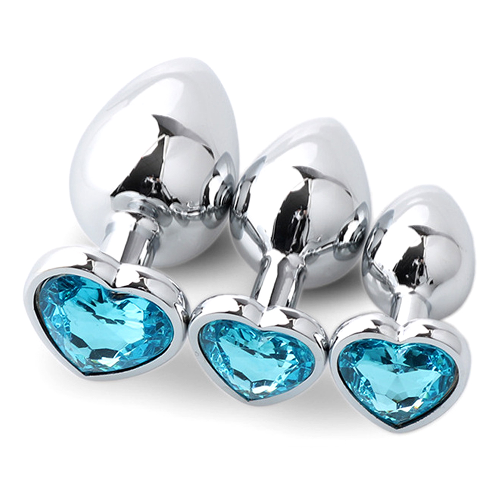Health With Wellness - 3 Stück Metall-Analplug für Paare, Diamant-Butt-Plug,